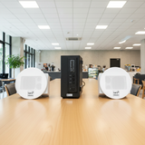 Loa âm trần thông báo, phát nhạc nền tự động: AMT155 Goldsound 150w + 2 loa âm trần Goldsound VAT38 38w, loa được thiết kế riêng cho quán, bật lớn không tạp âm, miễn phí công lắp đặt, bảo hành dài hạn 5 năm