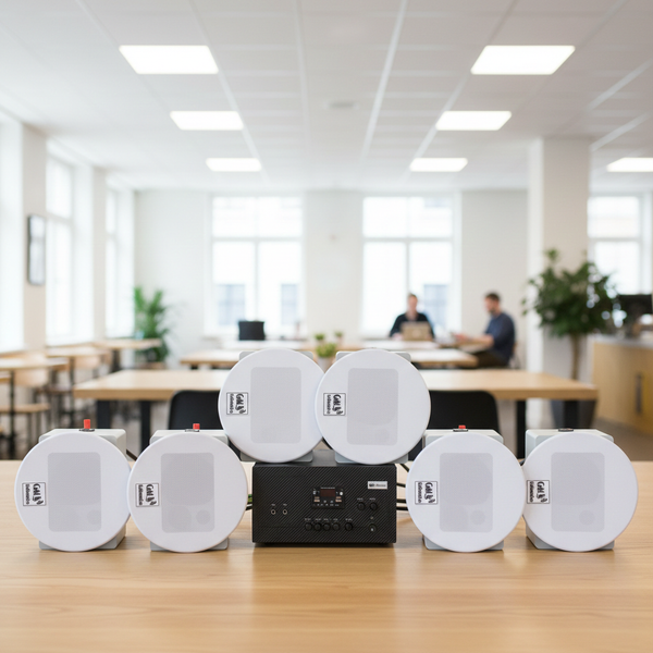 Dàn loa âm trần: A907 Goldsound 2 vùng âm lượng 900w + 6 loa âm trần Goldsound VAT28 28w, loa được thiết kế riêng cho quán, bật lớn không tạp âm, miễn phí công lắp đặt, bảo hành dài hạn 5 năm