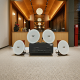 Dàn loa âm trần thông báo, phát nhạc nền tự động: A907PU-2K Goldsound 2 vùng âm lượng 900w + 4 loa âm trần VAT27, loa được thiết kế riêng cho quán, bật lớn không tạp âm, miễn phí công lắp đặt, bảo hành dài hạn 12 tháng