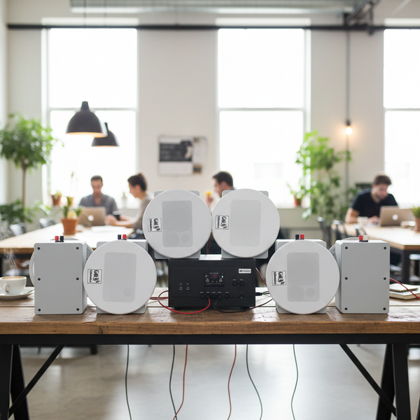 Dàn loa âm trần: A907 Goldsound 2 vùng âm lượng 900w + 6 loa âm trần Goldsound VAT28 28w, loa được thiết kế riêng cho quán, bật lớn không tạp âm, miễn phí công lắp đặt, bảo hành dài hạn 5 năm