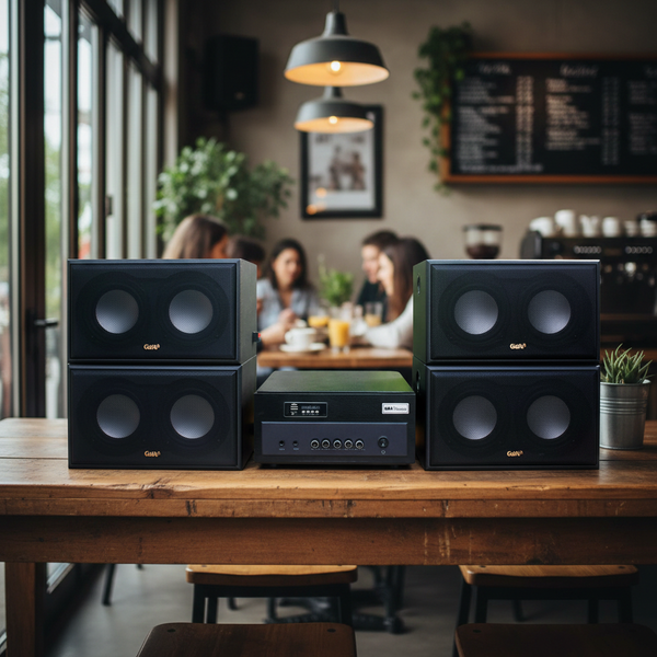 Loa cafe, Loa nhà hàng: Gold4cafe Từ (40 - 100 M2)  (Amply A381 + 04 Loa Vt V35)