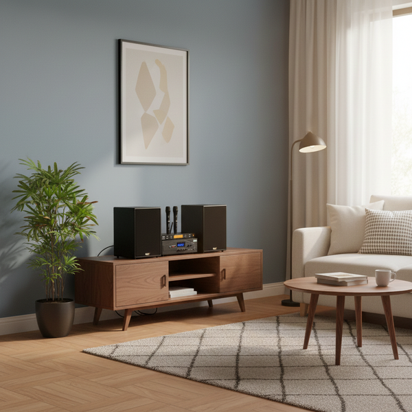 Dàn loa karaoke gia đình M230 Pro 2 Goldsound (01 amply 1200w + 02 loa 200w + Micro không dây)