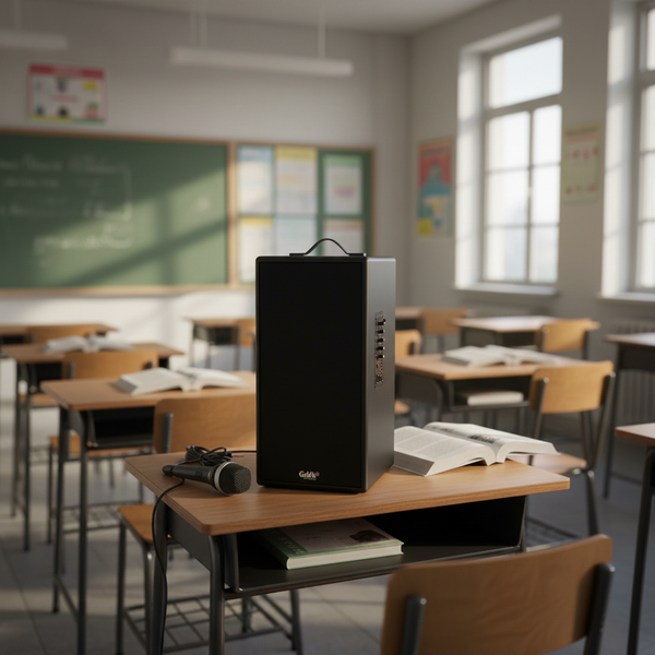 Loa trường học D165PU-PI  + 1 micro dây: pin 4-6h, công suất 165w, bass 20 cm, treble 10 cm, bluetooth 5.0, cổng cắm Micro, cổng rca, khe usb, thiết kế loa thùng gỗ cao 57 cm, rộng 28 cm, sâu 30 cm. Bảo hành 12 tháng