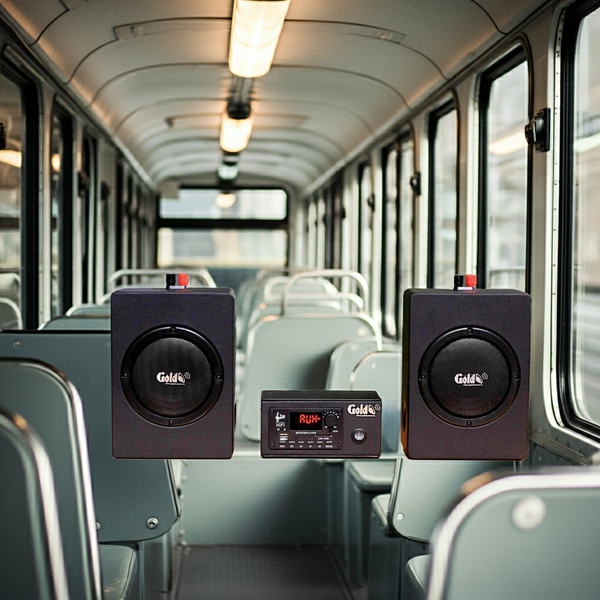 Dàn âm thanh xe ô tô: A120 CAR + 2 V40CAR Goldsound, chuyên loa xe khách, xe tải, xe du lịch