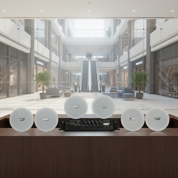 Dàn loa âm trần thông báo, phát nhạc nền tự động: A550F Goldsound 2 vùng âm lượng 550w + 6 loa âm trần VAT14, loa được thiết kế riêng cho quán, bật lớn không tạp âm, miễn phí công lắp đặt, bảo hành dài hạn 12 tháng
