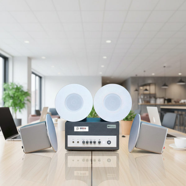 Loa âm trần thông báo, phát nhạc nền tự động: (Từ 40-90m2) (Amply A400+ 4c VAT25)