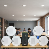 Loa âm trần thông báo, phát nhạc nền tự động: AMT156 Goldsound 200w + 6 loa âm trần Goldsound VAT38 38w, loa được thiết kế riêng cho quán, bật lớn không tạp âm, miễn phí công lắp đặt, bảo hành dài hạn 5 năm