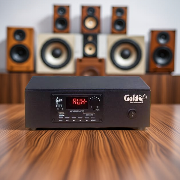 HÀNG TRƯNG BÀY: Amply 60w Goldsound (60w, đủ kết nối Bluetooth, RCA, AV, USB) - BH 6 tháng