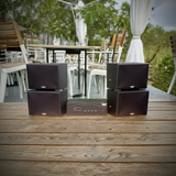 Dàn loa treo tường: Amply A918PU-2K Goldsound 2 vùng âm lượng 1200w + 4 loa Goldsound V130PU-MT, loa được thiết kế riêng cho quán, bật lớn không tạp âm, miễn phí công lắp đặt, bảo hành dài hạn 5 năm