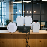 Dàn loa âm trần thông báo, phát nhạc nền tự động: A384PU-2K Goldsound 2 vùng âm lượng 380w + 4 loa âm trần Goldsound VAT38 - 38w, loa được thiết kế riêng cho quán, bật lớn không tạp âm, miễn phí công lắp đặt, bảo hành dài hạn 5 năm.