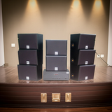 Dàn loa treo tường: Amply A938-2K + 8 V130, Amply hai vùng âm lượng, loa được thiết kế riêng, bật lớn không tạp âm, miễn phí công lắp đặt, bảo hành dài hạn 5 năm.