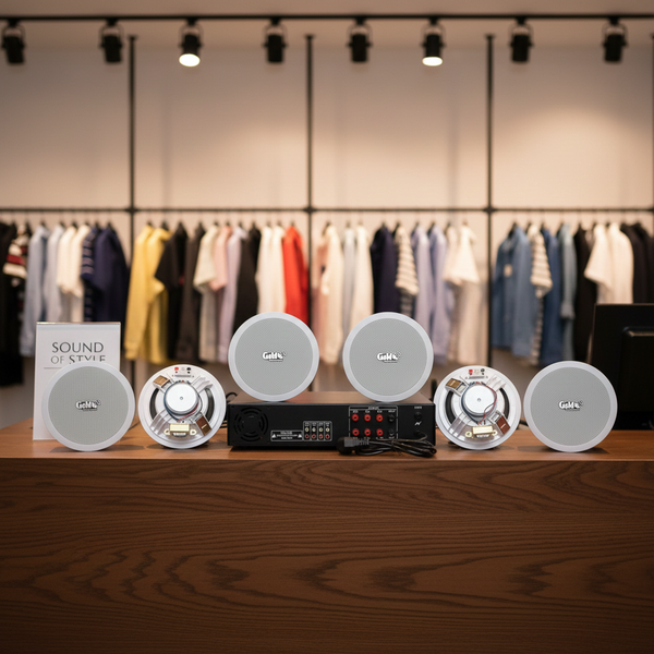 Dàn loa âm trần thông báo, phát nhạc nền tự động: A550F Goldsound 5 vùng âm lượng 550w + 6 loa âm trần VAT13, loa được thiết kế riêng cho quán, bật lớn không tạp âm, miễn phí công lắp đặt, bảo hành dài hạn 12 tháng