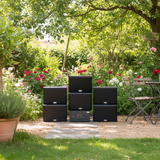 Dàn loa sân vườn: Amply A917 + 6 V130NT, Amply hai vùng âm lượng, loa được thiết kế riêng, bật lớn không tạp âm, miễn phí công lắp đặt, bảo hành dài hạn 5 năm.