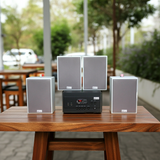 Dàn loa treo tường thông báo phát nhạc nền tự động: Amply A917 + 4 V70C