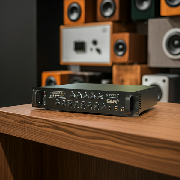 Amply A1000F: âm ly phóng thanh (công suất 1000w, 5 vùng, bluetooth, USB, SD Card, AUX)