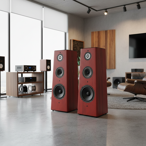 Cặp loa cây V360 - Vân gỗ đỏ