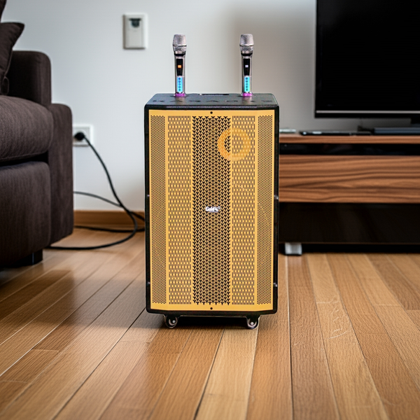 Loa kéo D1000 Goldsound (Bass 40cm, 1000w, kèm 2 Micro, pin 5-6H)