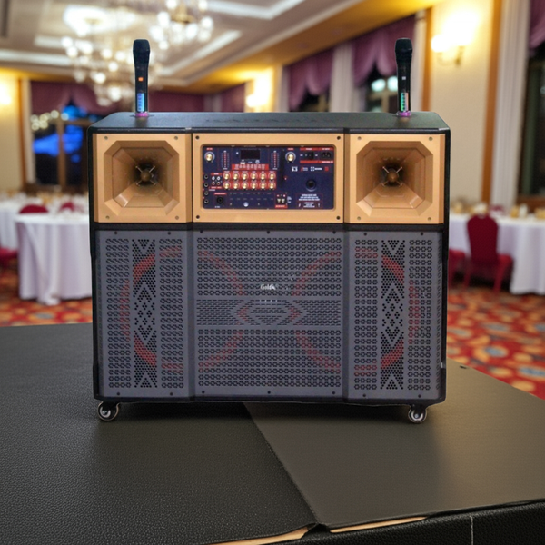 Loa kéo D2000 Goldsound (2 Bass 40cm, 2000w, kèm 2 Micro, pin 6-8H)