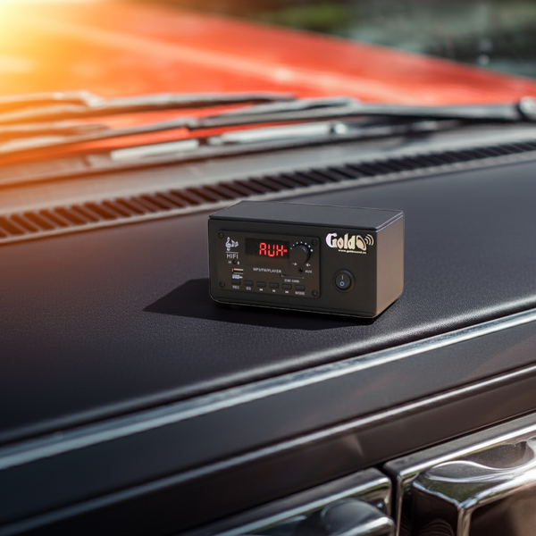 Amply dùng cho ô tô A120 CAR Goldsound (2 kênh, 120w, bluetooth, Aux, Usb...), chuyên loa xe khách, xe tải, xe du lịch