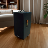 Loa di động D165PU-PI, pin 4-6h, công suất 165w, bass 20 cm, treble 10 cm, bluetooth 5.0, cổng cắm Micro, cổng rca, khe usb, thiết kế loa thùng gỗ cao 57 cm, rộng 28 cm, sâu 30 cm. Bảo hành 12 tháng