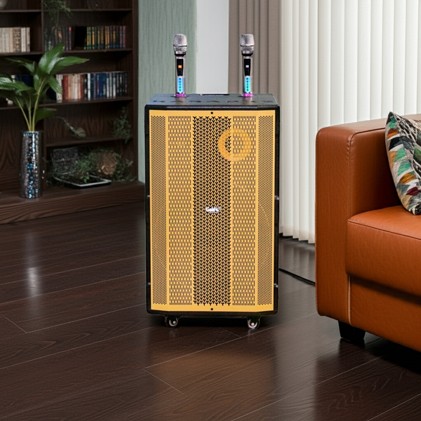 Loa kéo D1000 Goldsound (Bass 40cm, 1000w, kèm 2 Micro, pin 5-6H)