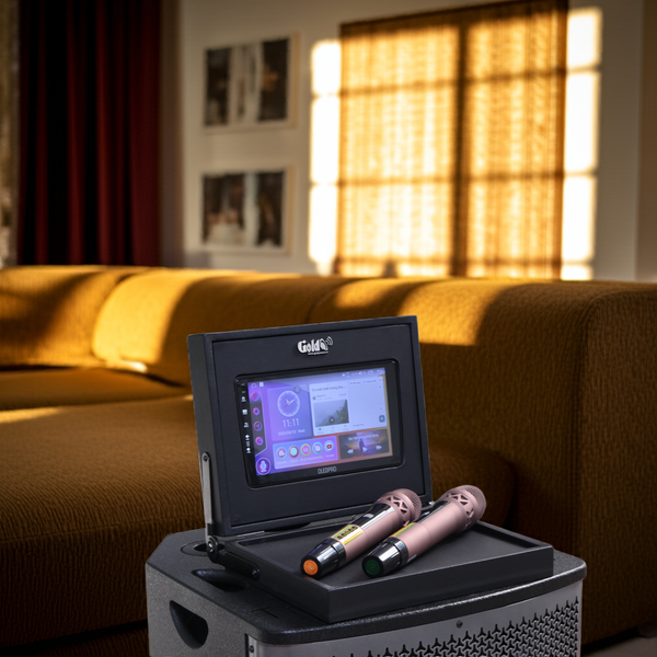 Loa L750: loa kéo gắn màn hình karaoke (công suất 750w, màn hình cảm ứng 9 inch, 4G, WIFI, bass 40cm, kèm 2 Micro, pin 3-4H)