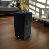 Loa Bluetooth D165PU Goldsound + 1 micro dây: công suất 165w, bass 20 cm, treble 10 cm, bluetooth 5.0, cổng cắm Micro, cổng rca, khe usb, thiết kế loa thùng gỗ cao 57 cm, rộng 28 cm, sâu 30 cm. Bảo hành 12 tháng