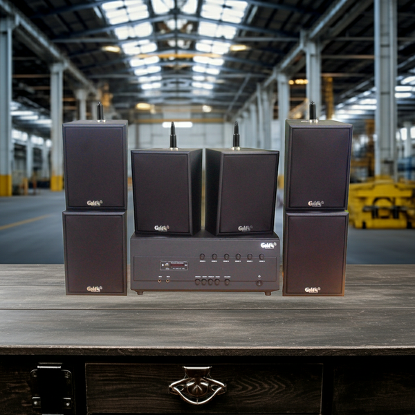 Amply A384PU_TH - 6K: 6 phân vùng đầu ra (1200w, đủ kết nối Bluetooth, RCA, AV, USB)