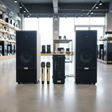 Dàn loa cây M385Mi (01 cục đẩy 900w tích hợp Micro + Loa cây 385 + 02 Micro)