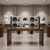 Dàn loa treo tường thông báo, phát nhạc nền tự động: Amply A800 Goldsound 800w + 4 loa Goldsound  V130 130w, loa được thiết kế riêng cho quán, bật lớn không tạp âm, miễn phí công lắp đặt, bảo hành dài hàn 5 năm