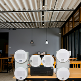 Loa âm trần thông báo, phát nhạc nền tự động: A917-4K Goldsound 4 vùng âm lượng 1500w + 8 loa âm trần Goldsound VAT38 38w, Amply 4 - 6 vùng âm lượng, loa được thiết kế riêng cho quán, bật lớn không tạp âm, miễn phí công lắp đặt, bảo hành dài hạn 5 năm.