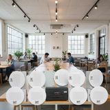 Loa âm trần thông báo, phát nhạc nền: Âm ly A907 Goldsound 2 vùng âm lượng 900w + 10 loa âm trần Goldsound VAT38 38w, loa được thiết kế riêng cho quán, bật lớn không tạp âm, miễn phí công lắp đặt, bảo hành dài hạn 5 năm