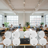 Loa âm trần thông báo, phát nhạc nền: Âm ly A907 Goldsound 2 vùng âm lượng 900w + 10 loa âm trần Goldsound VAT38 38w, loa được thiết kế riêng cho quán, bật lớn không tạp âm, miễn phí công lắp đặt, bảo hành dài hạn 5 năm