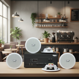 Dàn loa âm trần thông báo, phát nhạc nền tự động: A907PU-2K Goldsound 2 vùng âm lượng 900w + 4 loa âm trần VAT13, loa được thiết kế riêng cho quán, bật lớn không tạp âm, miễn phí công lắp đặt, bảo hành dài hạn 12 tháng