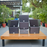 Dàn loa sân vườn: Amply A917 + 6 V130NT, Amply hai vùng âm lượng, loa được thiết kế riêng, bật lớn không tạp âm, miễn phí công lắp đặt, bảo hành dài hạn 5 năm.