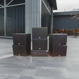 Dàn loa treo tường: Amply A918PU - 2K Goldsound 2 vùng âm lượng 1200w + 6 loa Goldsound V130 - 130w, loa được thiết kế riêng cho quán, bật lớn không tạp âm, miễn phí công lắp đặt, bảo hành dài hạn 5 năm.