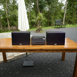 Dàn loa treo tường: Amply A384PU - 2K Goldsound 2 vùng âm lượng 380w + 2 loa Goldsound V130 - 130w, loa được thiết kế riêng cho quán, bật lớn không tạp âm, miễn phí công lắp đặt, bảo hành dài hạn 5 năm.