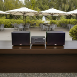 Dàn loa treo tường: Amply A384PU - 2K Goldsound 2 vùng âm lượng 380w + 2 loa Goldsound V130 - 130w, loa được thiết kế riêng cho quán, bật lớn không tạp âm, miễn phí công lắp đặt, bảo hành dài hạn 5 năm.