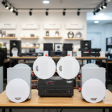 [Diện tích 100m2 + 2 Kênh] Loa thông báo, loa phát nhạc nền tự động Gold4cafe TH 6.0 (01 amply + 06 loa âm trần), Amply 2 vùng âm lượng, loa được thiết kế riêng cho quán, bật lớn không tạp âm, bảo hành dài hạn 5 năm.