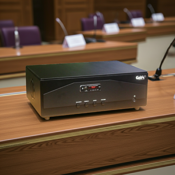 Cục đẩy công suất A938PU-2K Goldsound (1500w, 2 phân vùng đầu ra, đủ kết nối Bluetooth, RCA, AV, USB)