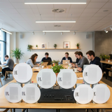 Loa âm trần thông báo, phát nhạc nền tự động: A917-4K Goldsound 4 vùng âm lượng 1500w + 8 loa âm trần Goldsound VAT38 38w, Amply 4 - 6 vùng âm lượng, loa được thiết kế riêng cho quán, bật lớn không tạp âm, miễn phí công lắp đặt, bảo hành dài hạn 5 năm.