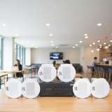 Loa âm trần thông báo, phát nhạc nền tự động: A384-6K Goldsound 6 vùng âm lượng 1200w + 6 loa âm trần Goldsound VAT38 38w, Amply 4 - 6 vùng âm lượng, loa được thiết kế riêng cho quán, bật lớn không tạp âm, miễn phí công lắp đặt, bảo hành dài hạn 5 năm.