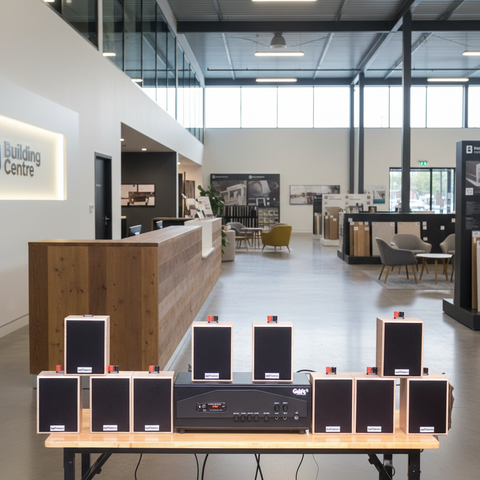 Loa thông báo phát nhạc nền tự động Gold4cafe 10.0 màu vân gỗ(amply + 10 loa), Amply 1200w - 2 vùng âm lượng, loa được thiết kế riêng cho quán, bật lớn không tạp âm, bảo hành dài hạn 5 năm.