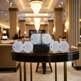 Dàn loa âm trần thông báo, phát nhạc nền tự động: Amply A907PU-2K Goldsound 2 vùng âm lượng 900w + 6 loa VAT38, loa được thiết kế riêng cho quán, bật lớn không tạp âm, miễn phí công lắp đặt, bảo hành dài hạn 5 năm.