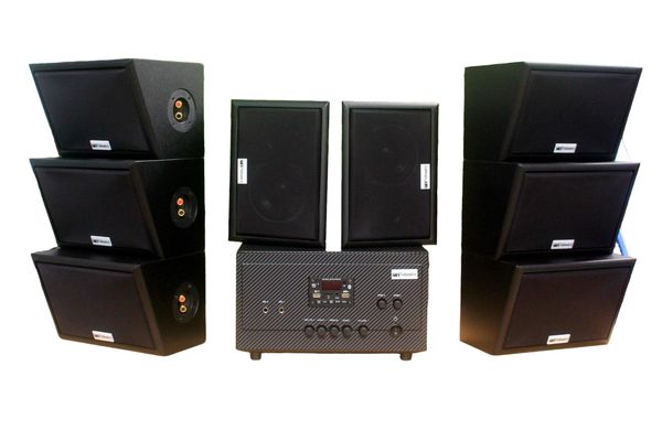 Dàn loa sân vườn: Amply A907 Goldsound 2 vùng âm lượng 900w + 8 loa Goldsound ngoài trời V40NT 40w loa được thiết kế riêng cho quán, bật lớn không tạp âm, miễn phí công lắp đặt, bảo hành 12 tháng
