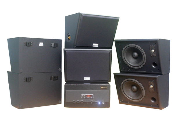 Dàn loa treo tường: Amply  A901 + 6 V130, Amply hai vùng âm lượng, loa được thiết kế riêng, bật lớn không tạp âm, miễn phí công lắp đặt, bảo hành dài hạn 5 năm.