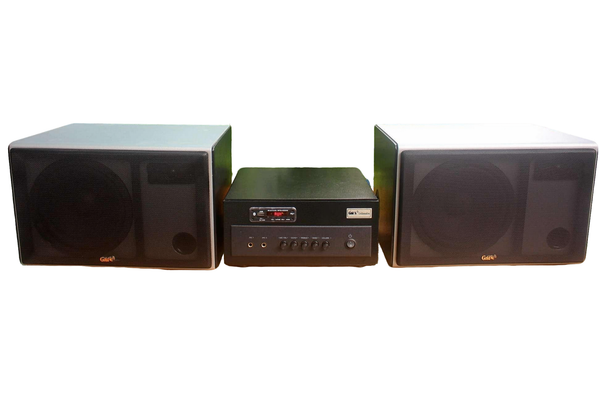 Dàn loa treo tường: Amply A381 Goldsound 2 vùng âm lượng 380w + 2 loa Goldsound V130, loa được thiết kế riêng cho quán, bật lớn không tạp âm, miễn phí công lắp đặt, bảo hành dài hạn 5 năm.