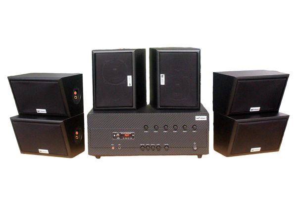 [Diện tích 120m2 + 6 Kênh] Amply Goldsound A384_TH-6K 6 vùng âm lượng 1200w + 6 loa ngoài trời V40NT_TH 40w, loa được thiết kế riêng cho quán, bật lớn không tạp âm, miễn phí công lắp đặt, bảo hành 12 tháng