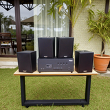 Loa thông báo, loa phát nhạc nền tự động A384PU-4K Goldsound 800w + 4 loa Goldsound V55C 55w, loa được thiết kế riêng cho quán, bật lớn không tạp âm, miễn phí công lắp đặt, bảo hành dài hạn 5 năm
