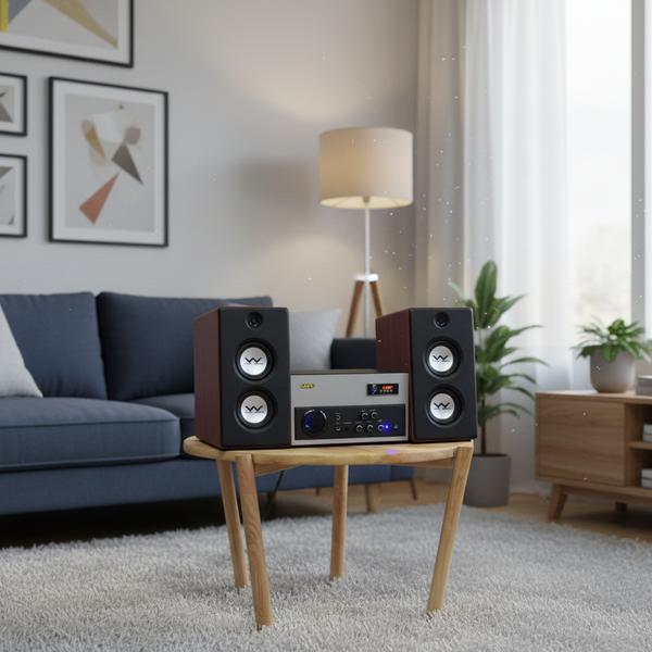 Dàn Hifi âm ly rời Amply W200  loa W60 Hippie style.